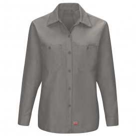 Red Kap SX11 Women\'s MIMIX Long Sleeve Work Shirt - Grey