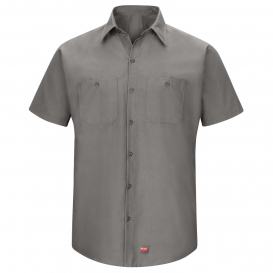 Red Kap SX20 Men\'s MIMIX Short Sleeve Work Shirt - Grey