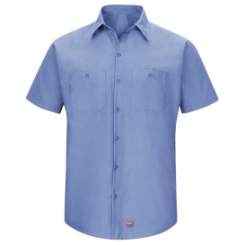 Red Kap SX20 Men\'s MIMIX Short Sleeve Work Shirt - Light Blue
