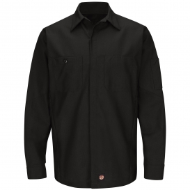 Red Kap SY10 Solid Long Sleeve Crew Shirt - Black