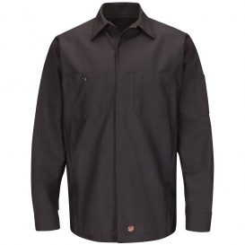 Red Kap SY10 Solid Long Sleeve Crew Shirt - Charcoal