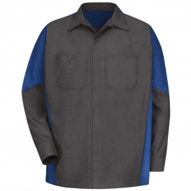 Red Kap SY10 Crew Shirt - Long Sleeve - Royal Blue Contrast
