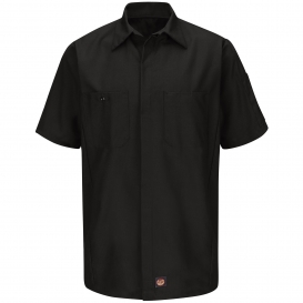 Red Kap SY20 Short Sleeve Solid Crew Shirt - Black