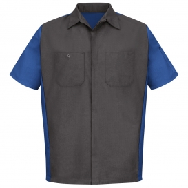 Red Kap SY20 Crew Shirt - Short Sleeve - Charcoal/Royal Blue