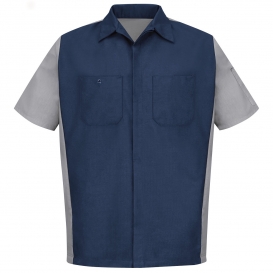 Red Kap SY20 Crew Shirt - Short Sleeve - Navy/Grey