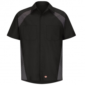 Red Kap SY26 Short Sleeve Shop Shirt - Black/Diamond Plate
