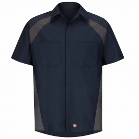 Red Kap SY26 Short Sleeve Shop Shirt - Navy/Diamond Plate