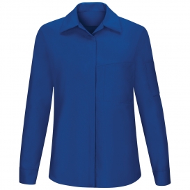 Red Kap SY31 Women\'s OilBlok Performance Plus Shop Shirt - Long Sleeve - Royal Blue/Black Mesh