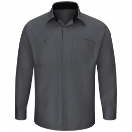 Red Kap SY32 Men\'s OilBlok Performance Plus Shop Shirt - Long Sleeve - Charcoal/Black Mesh