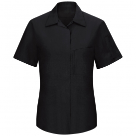 Red Kap SY41 Women\'s OilBlok Performance Plus Shop Shirt - Short Sleeve - Black/Charcoal Mesh