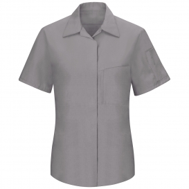 Red Kap SY41 Women\'s OilBlok Performance Plus Shop Shirt - Short Sleeve - Light Grey/Charcoal Mesh