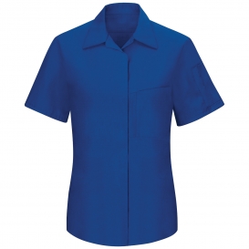 Red Kap SY41 Women\'s OilBlok Performance Plus Shop Shirt - Short Sleeve - Royal Blue/Black Mesh