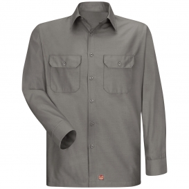 Red Kap SY50 Men\'s Long Sleeve Solid Rip Stop Shirt - Grey