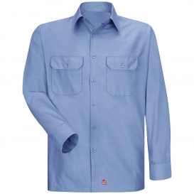 Red Kap SY50 Men\'s Long Sleeve Solid Rip Stop Shirt - Light Blue