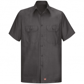 Red Kap SY60 Men\'s Short Sleeve Solid Rip Stop Shirt - Charcoal