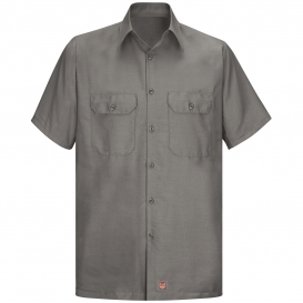 Red Kap SY60 Men\'s Short Sleeve Solid Rip Stop Shirt - Grey