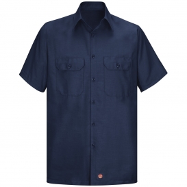 Red Kap SY60 Men\'s Short Sleeve Solid Rip Stop Shirt - Navy