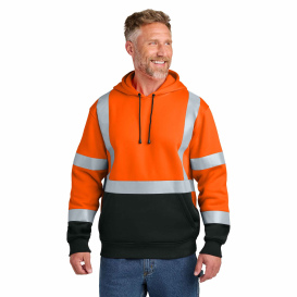 CornerStone CSF301 ANSI 107 Class 3 Heavy-Duty Fleece Pullover Hoodie - Safety Orange