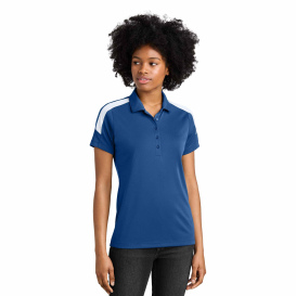 Sport-Tek LST104 Ladies Competitor United Polo - True Royal/White