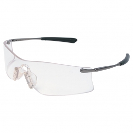 MCR Safety T4110AF Rubicon T4 Safety Glasses - Silver Metal Temples - Clear Anti-Fog Lens