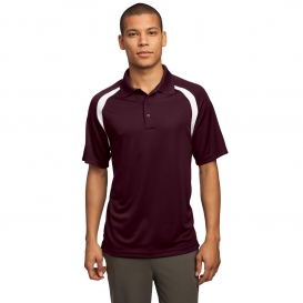 Sport-Tek T476 Dry Zone Colorblock Raglan Polo - Maroon/White