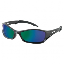 Crews TB11G Tribal Safety Glasses - Gray Frame - Emerald Mirror Lens