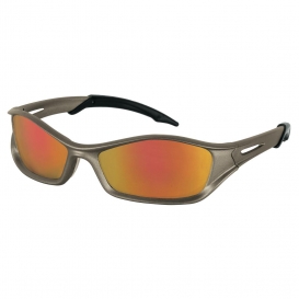Crews TB12R Tribal Safety Glasses - Brown Frame - Fire Mirror Lens