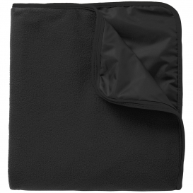 Port Authority TB850 Fleece & Polyester Travel Blanket - Black/Black
