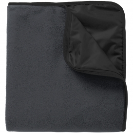 Port Authority TB850 Fleece & Polyester Travel Blanket - Lead Grey/Black