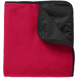 Port Authority TB850 Fleece & Polyester Travel Blanket - Rich Red/Black