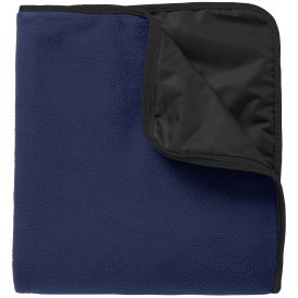 Port Authority TB850 Fleece & Polyester Travel Blanket - True Navy/Black