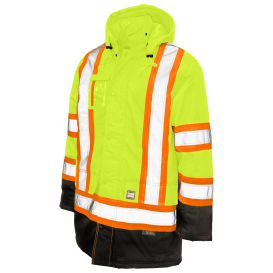 Tough Duck S176 Type R Class 3 Poly Oxford Lined Safety Parka - Yellow/Lime