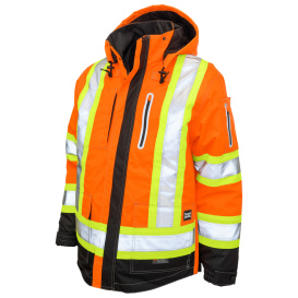 Tough Duck S187 Type R Class 3 Ripstop 4-In-1 Safety  Jacket - Orange
