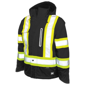 Tough Duck S245 Type O Class 1 Ripstop Fleece Lined Safety Jacket - Black