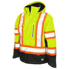 Tough Duck S245 Type R Class 3 Ripstop Fleece Lined Safety Jacket - Yellow/Lime