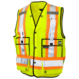 Tough Duck S313 Type R Class 2 Poly Twill Surveyor Safety Vest - Yellow/Lime