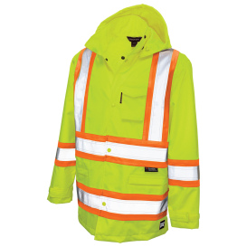 Tough Duck S372 Type R Class 3 Ripstop Safety Rain Jacket - Yellow/Lime