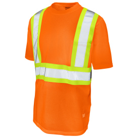 Tough Duck S392 Type R Class 2 Micro Mesh Short Sleeve Safety Shirt w/ Pocket - Orange