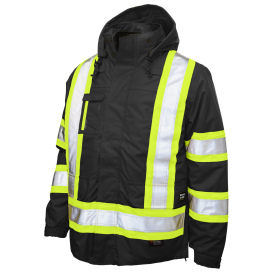 Tough Duck S426 Type R Class 3 Poly Oxford 5-in-1 Safety Jacket - Black