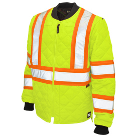 Tough Duck S432 Type R Class 3 Quilted Safety Freezer Jacket - Yellow/Lime