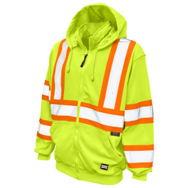 Tough Duck S494 Type R Class 3 Fleece Unlined Safety Hoodie - Yellow/Lime