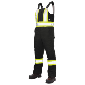 Tough Duck S757 Type O Class 1 Duck Insulated Safety Bib Overalls - Black