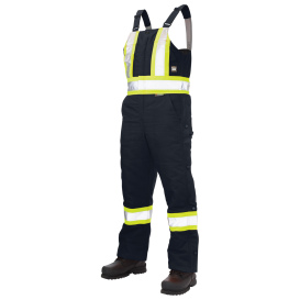 Tough Duck S757 Type O Class 1 Duck Insulated Safety Bib Overalls - Navy