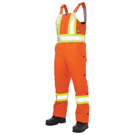 Tough Duck S757 Type O Class 1 Duck Insulated Safety Bib Overalls - Orange