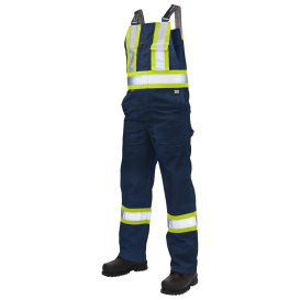 Tough Duck S769 Type O Class 1 Twill Unlined Safety Bib Overall - Navy