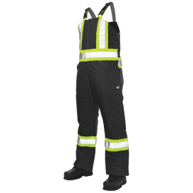 Tough Duck S798 Class E Poly Oxford Insulated Safety Bib Overall - Black