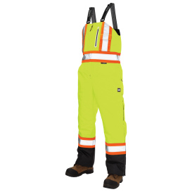 Tough Duck S876 Class E Ripstop Insulated Safety Bib Overall - Yellow/Lime