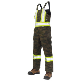 Tough Duck SB03 Type O Class 1 Camo Flex Duck Safety Bib Overall - Green Camo