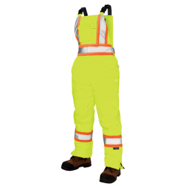 Tough Duck SB07 Women\'s Insulated Flex Safety Bibs - Yellow/Lime