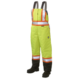 Tough Duck SB081 Class E Women\'s Poly Oxford Safety Bib Overall - Yellow/Lime